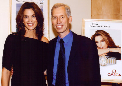 Gareth Stephens with Cindy Crawford, Ambassador for Omega