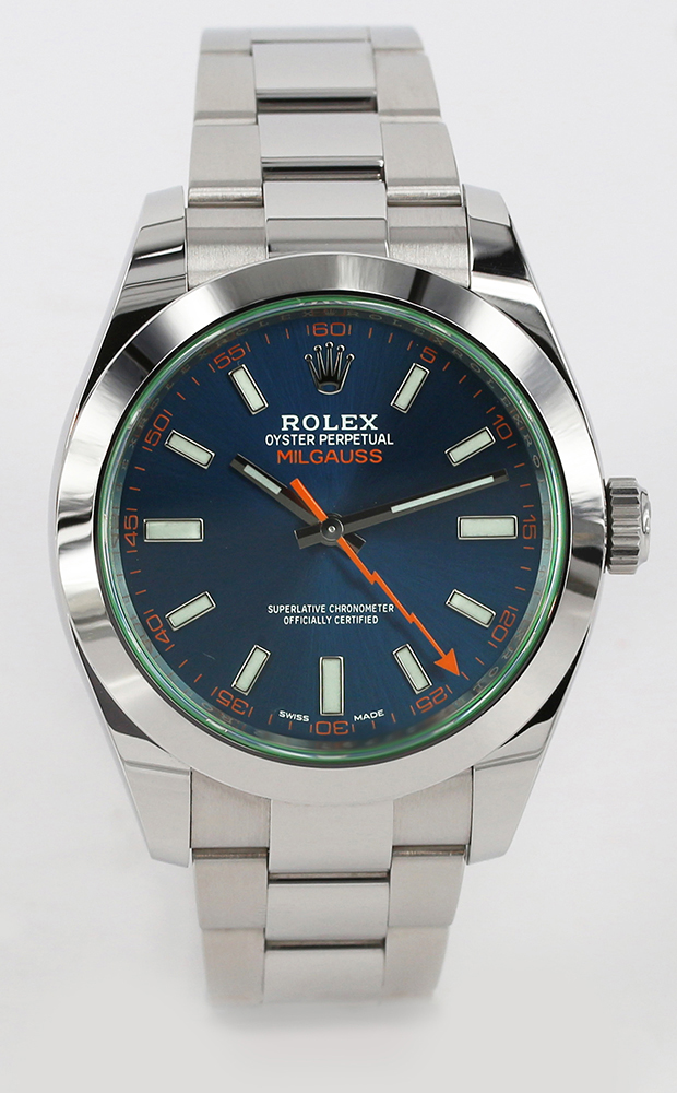 Rolex Milgauss Blue Dial Green Glass